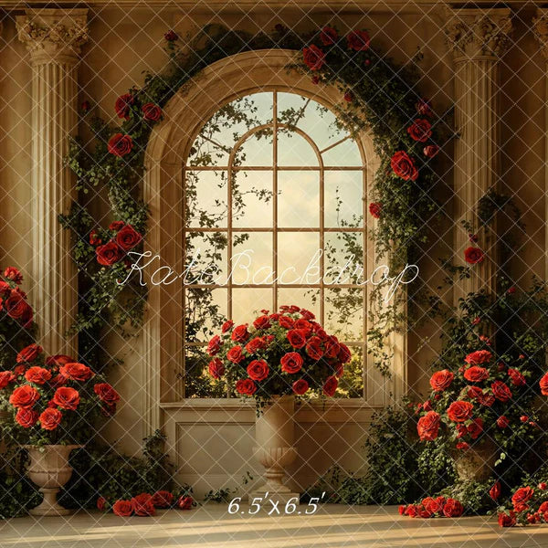 ⚡Blitzangebote #1-Kate Valentinstag Vintage Gewölbte Fensterrosette Hintergrund - Kate Backdrop.de