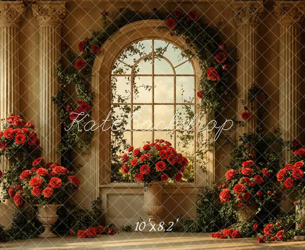 ⚡Blitzangebote #1-Kate Valentinstag Vintage Gewölbte Fensterrosette Hintergrund - Kate Backdrop.de