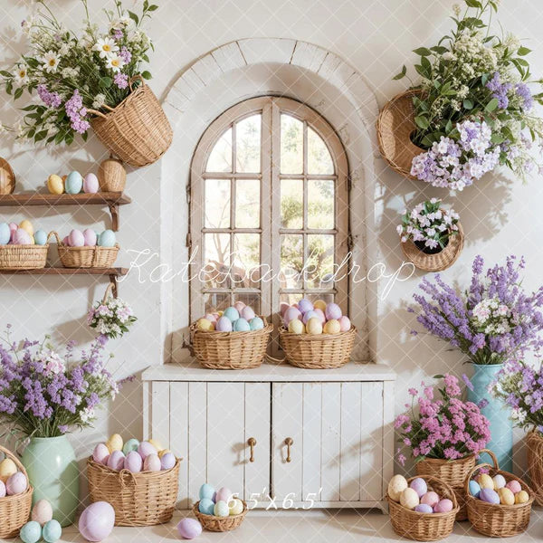 ⚡Blitzangebote #2-Kate Osterei Blumenkörbe Fenster Hintergrund - Kate Backdrop.de