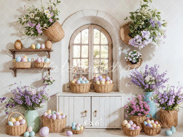 ⚡Blitzangebote #2-Kate Osterei Blumenkörbe Fenster Hintergrund - Kate Backdrop.de