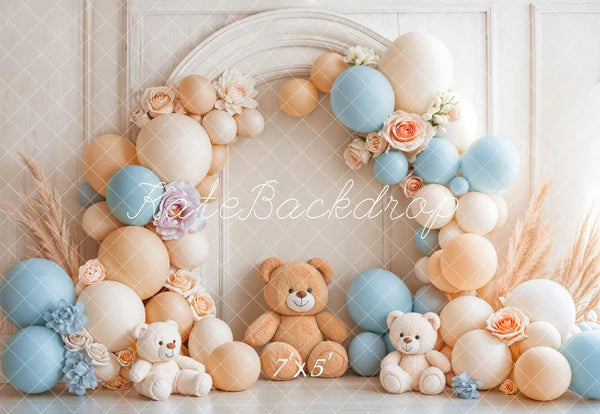 ⚡Blitzangebote #1-Kate Cake Smash Ballon Teddybär Bogen Hintergrund - Kate Backdrop.de