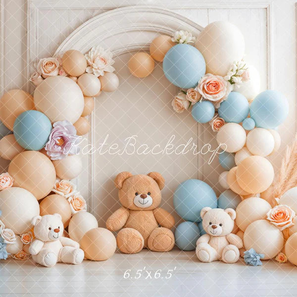 ⚡Blitzangebote #1-Kate Cake Smash Ballon Teddybär Bogen Hintergrund - Kate Backdrop.de