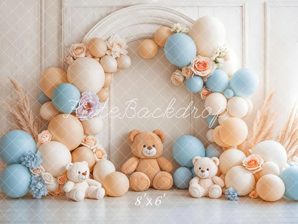 ⚡Blitzangebote #1-Kate Cake Smash Ballon Teddybär Bogen Hintergrund - Kate Backdrop.de