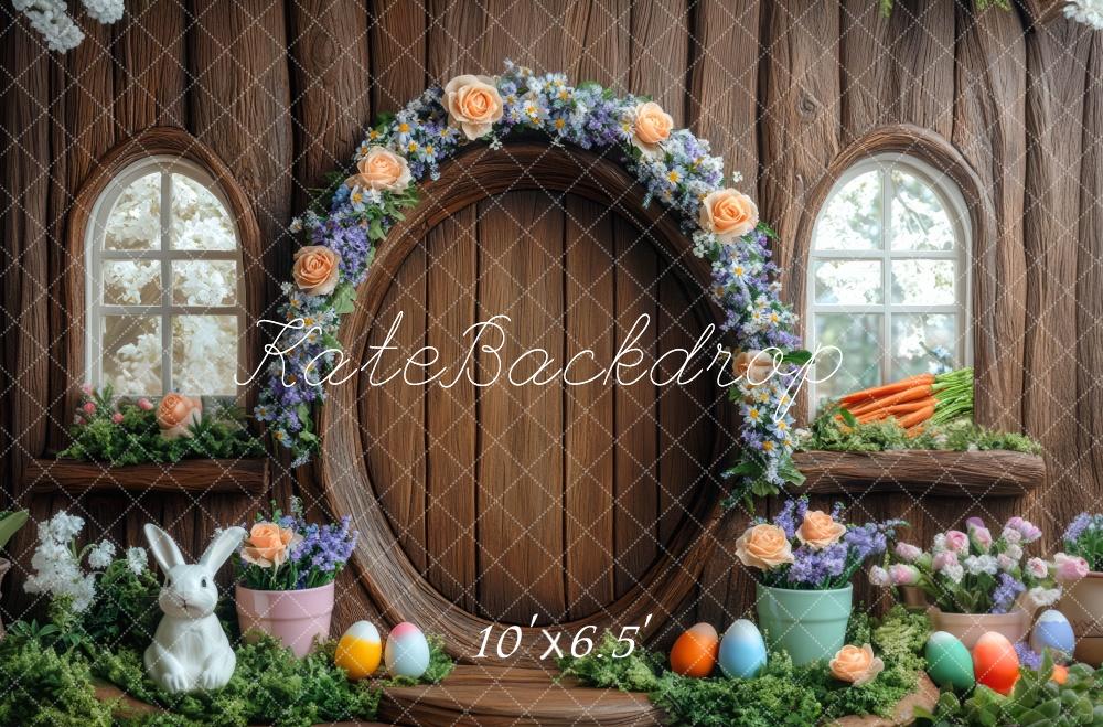 Kate Osterhase Blumenbogen Baumhaus hintergrund Entworfen von Mini MakeBelieve - Kate Backdrop.de