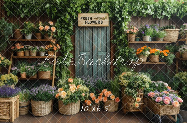 Kate Frühling Blumenladen Rustikal  hintergrund Entworfen von Mini MakeBelieve - Kate Backdrop.de