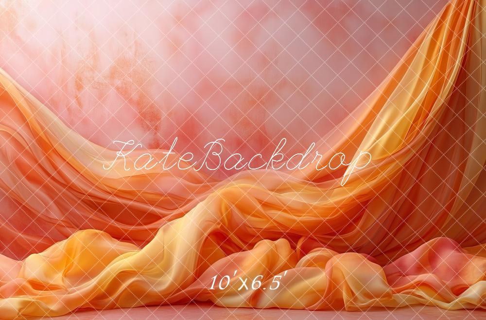 Kate Elegante leuchtend orangefarbene Vorhänge hintergrund Entworfen von Mini MakeBelieve - Kate Backdrop.de