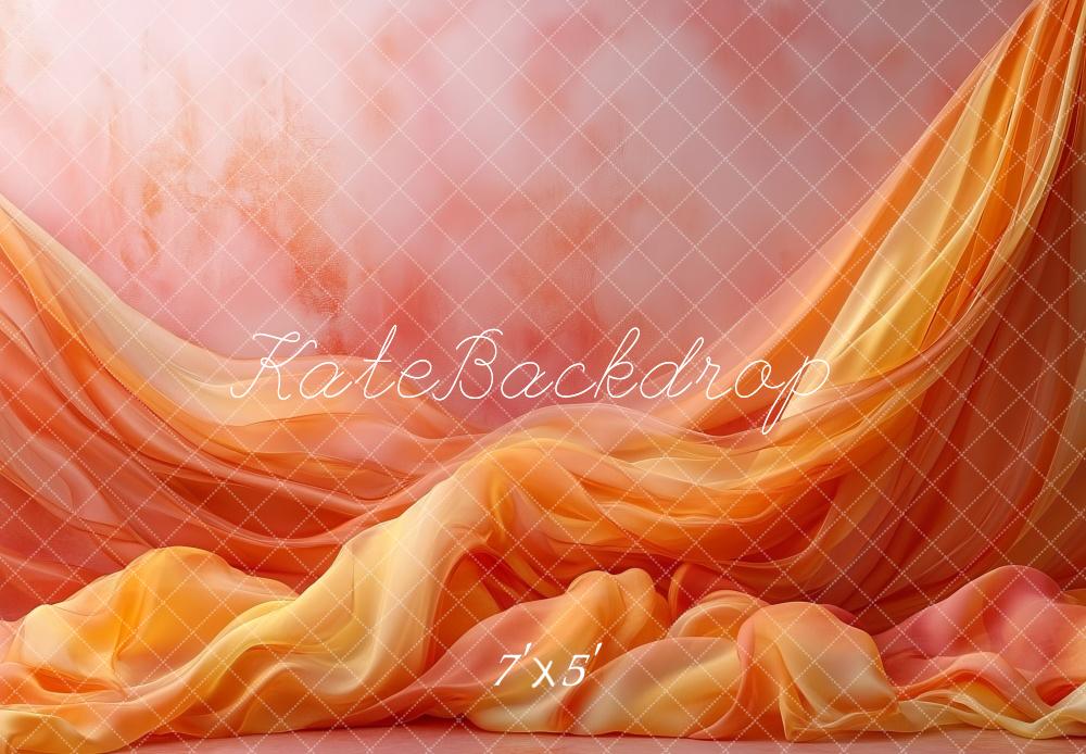 Kate Elegante leuchtend orangefarbene Vorhänge hintergrund Entworfen von Mini MakeBelieve - Kate Backdrop.de