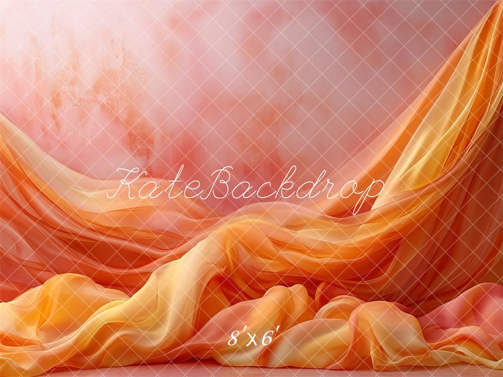 Kate Elegante leuchtend orangefarbene Vorhänge hintergrund Entworfen von Mini MakeBelieve - Kate Backdrop.de