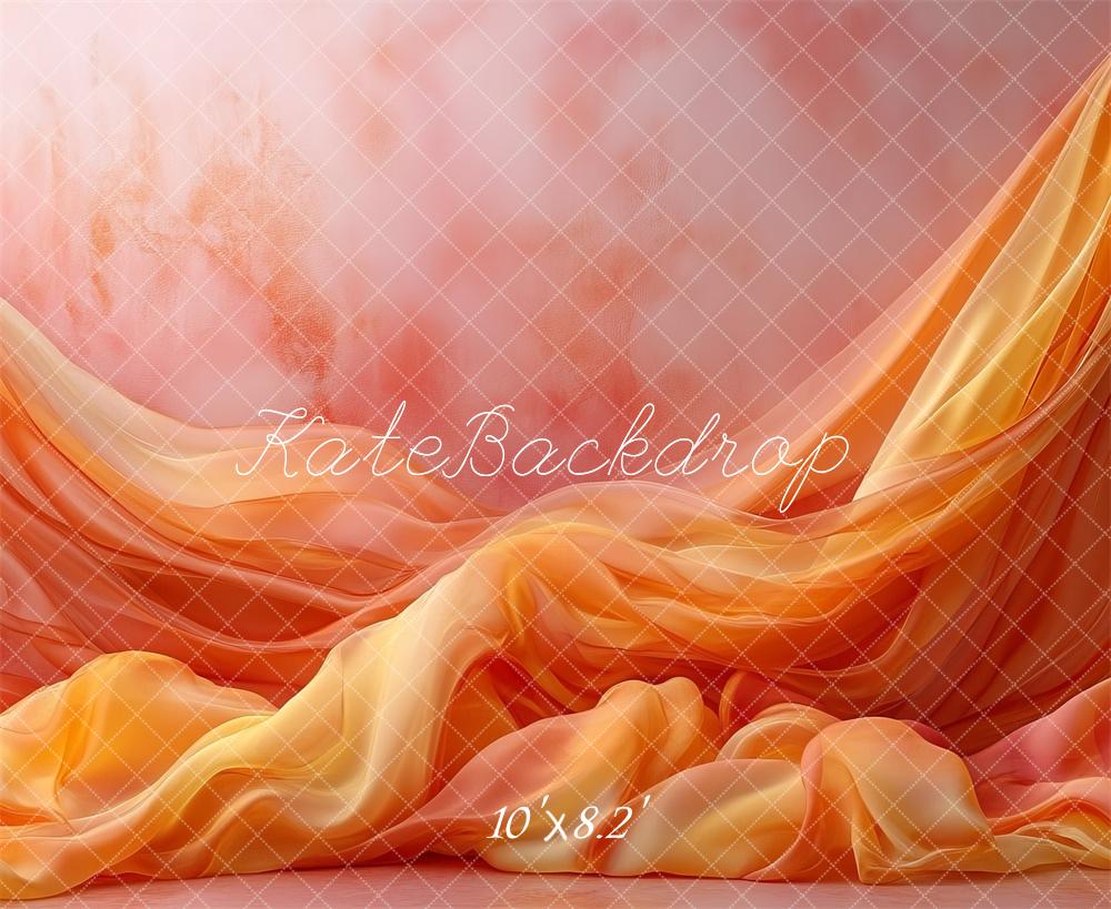 Kate Elegante leuchtend orangefarbene Vorhänge hintergrund Entworfen von Mini MakeBelieve - Kate Backdrop.de