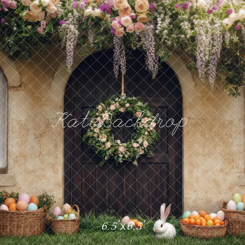 Kate Osterhase Blumenkranz Tür hintergrund Entworfen von Mini MakeBelieve - Kate Backdrop.de