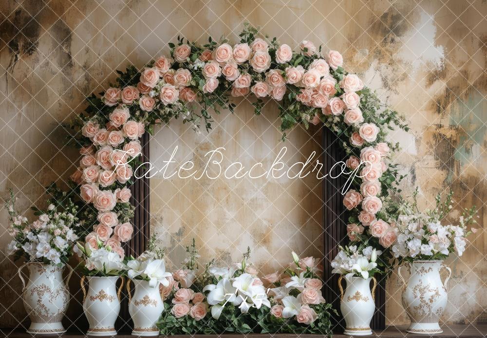 Kate Valentinstag Blumenbogen Hochzeit hintergrund Entworfen von Mini MakeBelieve - Kate Backdrop.de