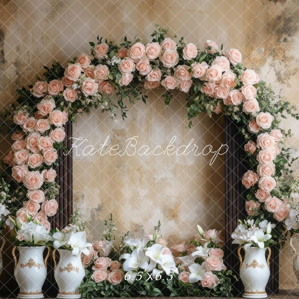 Kate Valentinstag Blumenbogen Hochzeit hintergrund Entworfen von Mini MakeBelieve - Kate Backdrop.de