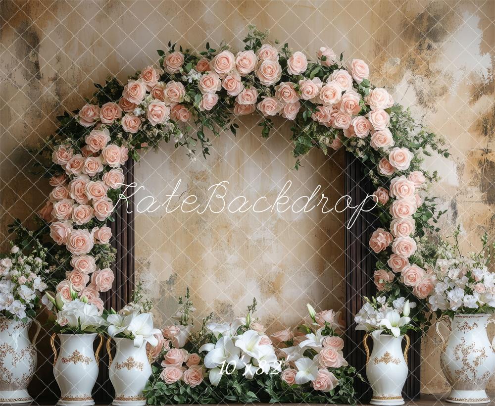Kate Valentinstag Blumenbogen Hochzeit hintergrund Entworfen von Mini MakeBelieve - Kate Backdrop.de