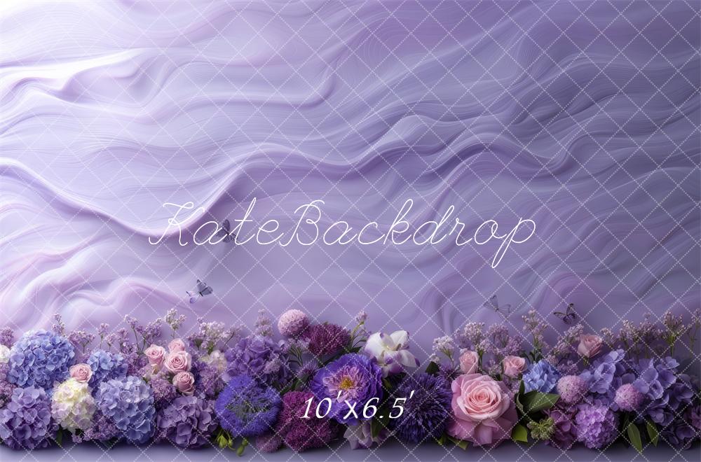 Kate Lila Farbe Blumen hintergrund Entworfen von Mini MakeBelieve - Kate Backdrop.de