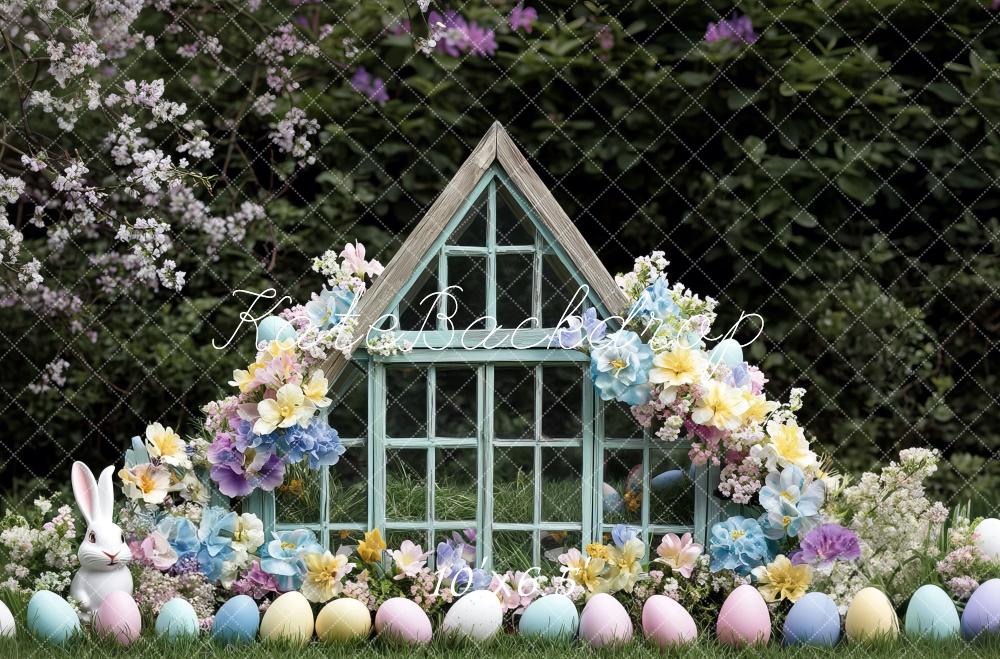 Kate Ostern Hase Blumen Gewächshaus hintergrund Entworfen von Mini MakeBelieve - Kate Backdrop.de