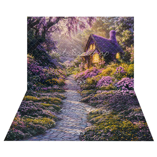 Kate Dreamy Fairy Cottage Wald Hintergrund+Blumenweg Gartenboden Hintergrund - Kate Backdrop.de
