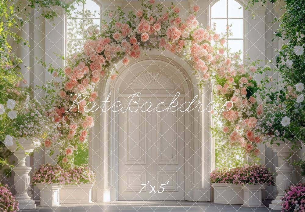 ⚡Blitzangebote #1-Kate Sonnenlicht Blumenbogen Türöffnung Hochzeit hintergrund - Kate Backdrop.de