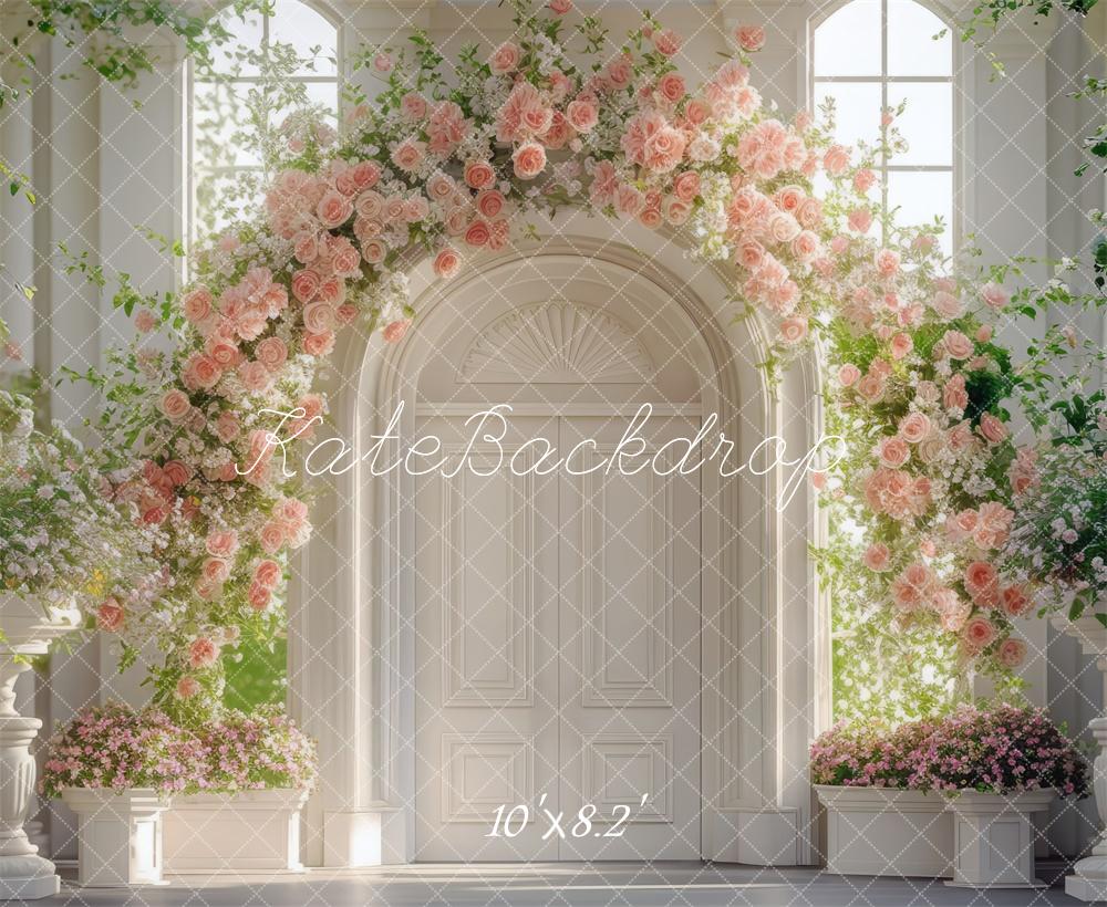 ⚡Blitzangebote #1-Kate Sonnenlicht Blumenbogen Türöffnung Hochzeit hintergrund - Kate Backdrop.de