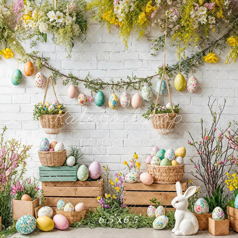 Kate Ostern Hase Blumen Ei Rustikal Hintergrund Entworfen von Emetselch