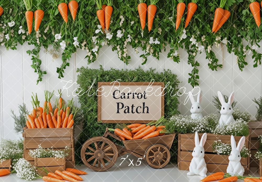 Kate Ostern Karotte Patch Hase Hintergrund Entworfen von Patty Robert - Kate Backdrop.de