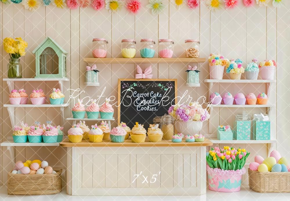 Kate Ostern Cupcake Geschäft Hintergrund Entworfen von Patty Robert - Kate Backdrop.de