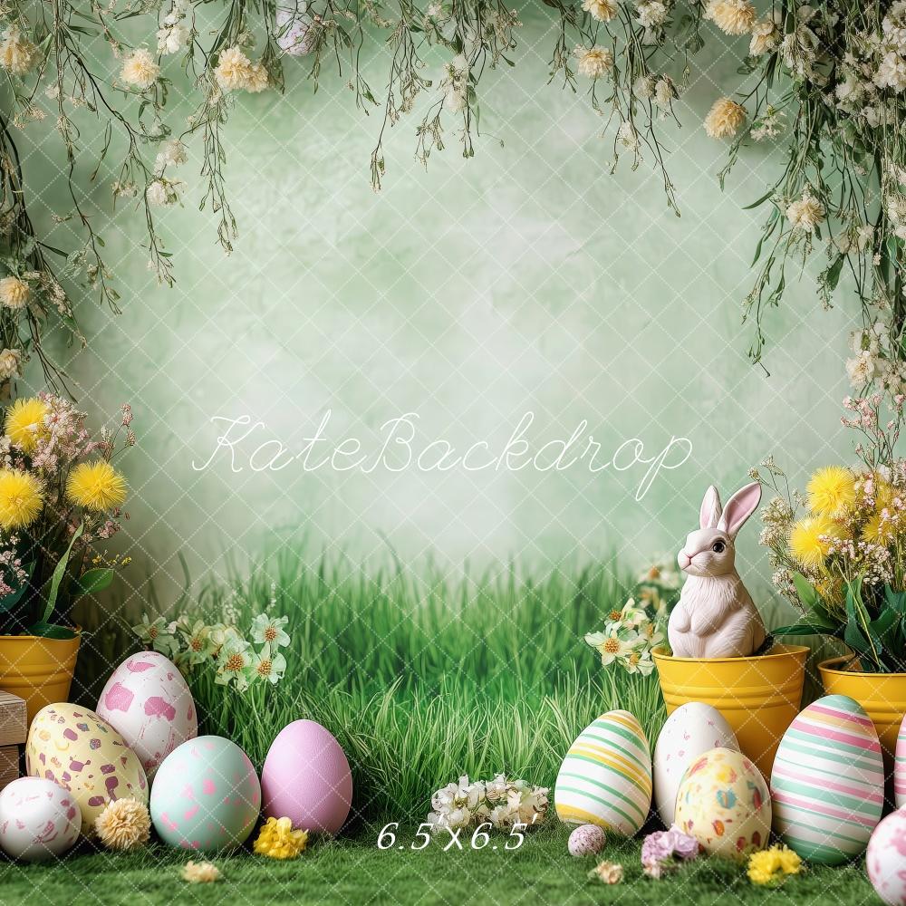 Kate Ostern Hase Ei Blumen Bogen Hintergrund von Patty Roberts - Kate Backdrop.de