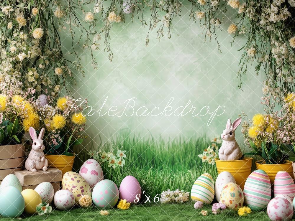 Kate Ostern Hase Ei Blumen Bogen Hintergrund von Patty Roberts - Kate Backdrop.de