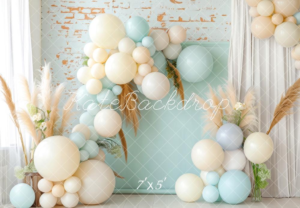 Kate Boho Pastellblauer Luftballon Hintergrund Entworfen von Patty Robert