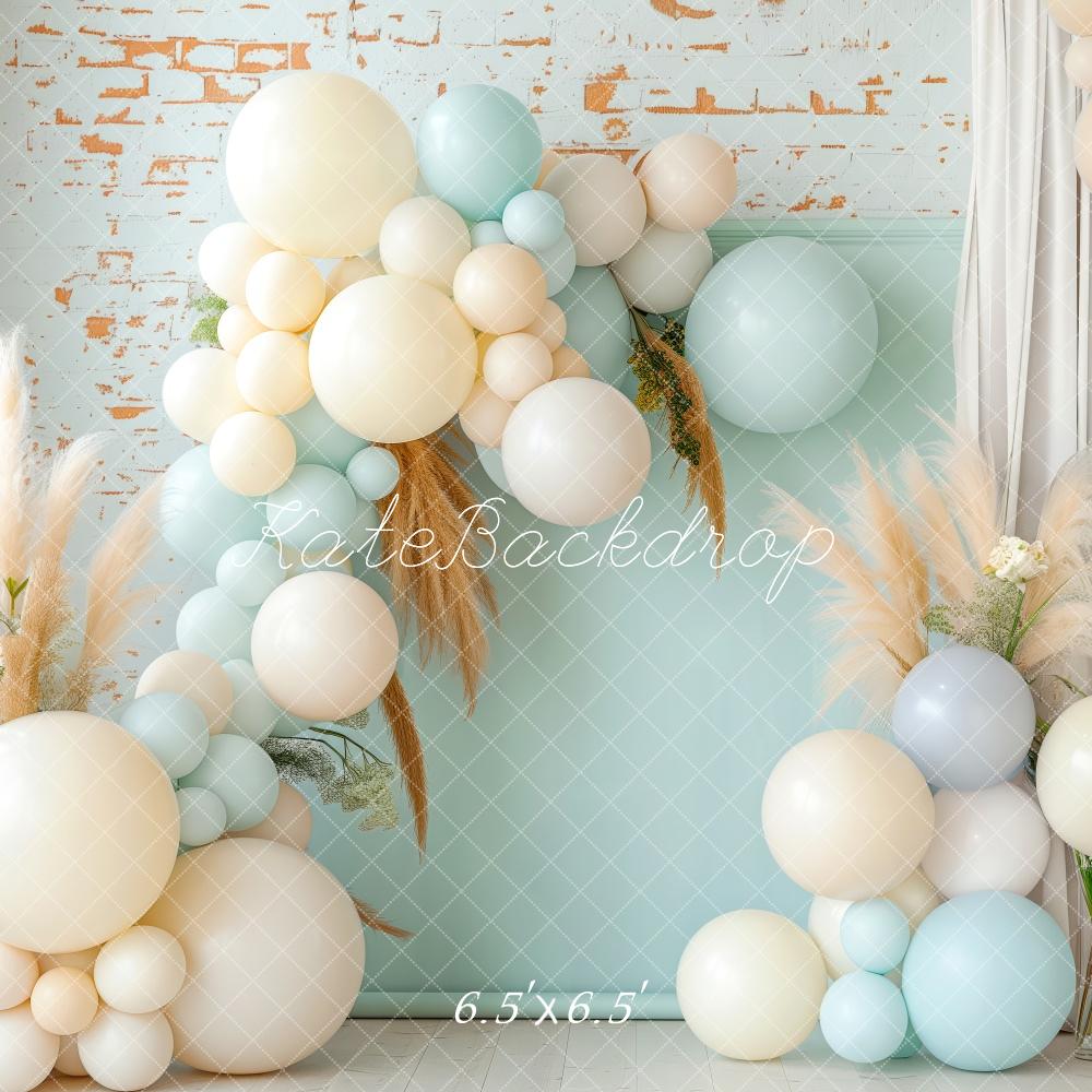 Kate Boho Pastellblauer Luftballon Hintergrund Entworfen von Patty Robert