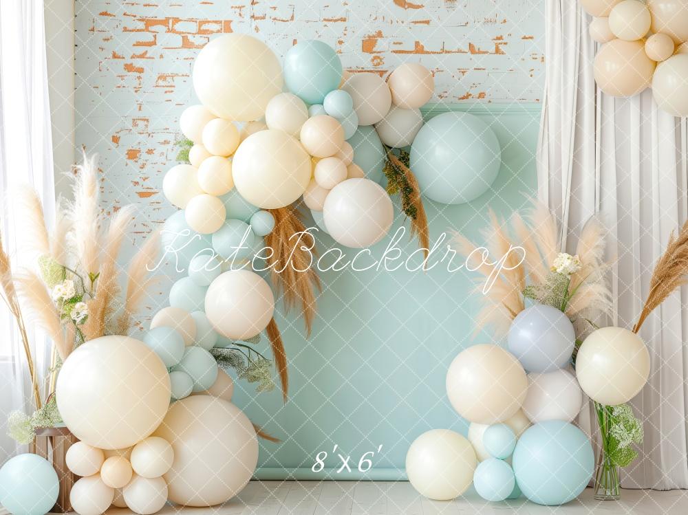 Kate Boho Pastellblauer Luftballon Hintergrund Entworfen von Patty Robert