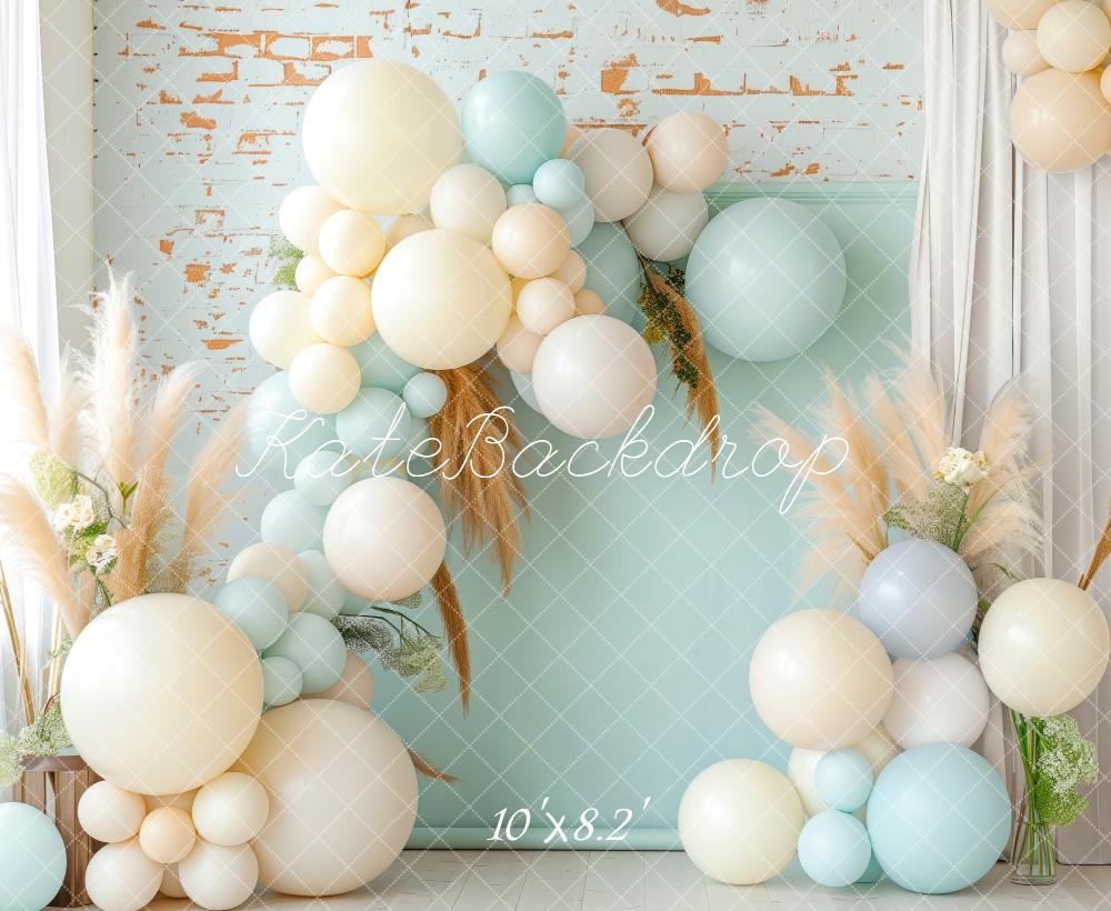 Kate Boho Pastellblauer Luftballon Hintergrund Entworfen von Patty Robert