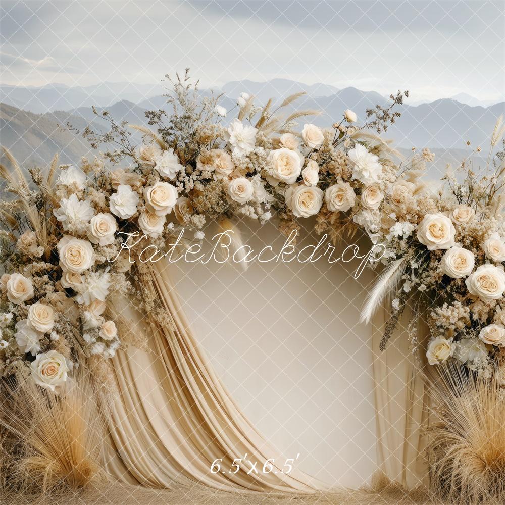 🔥50%OFF-Kate Boho Blumenbogen Beige Hochzeit Hintergrund - Kate Backdrop.de