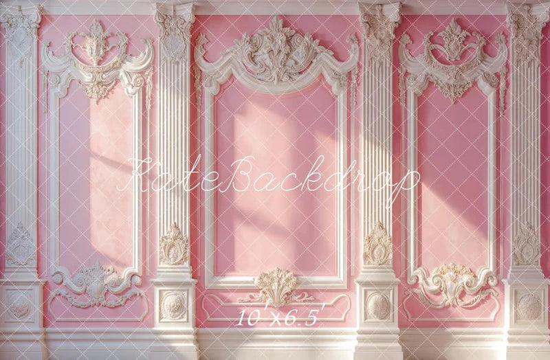 Kate Elegantes rosa Vintage-Wand-Sonnenlicht Hintergrund entworfen von Emetselch