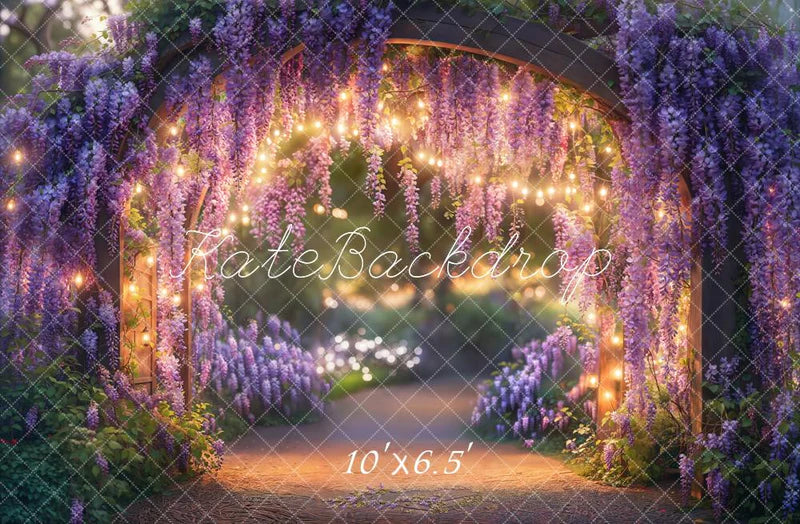 🔥50%OFF-Kate Frühling Fee Glyzinie Bogen Bogen Lichterr Hintergrund - Kate Backdrop.de