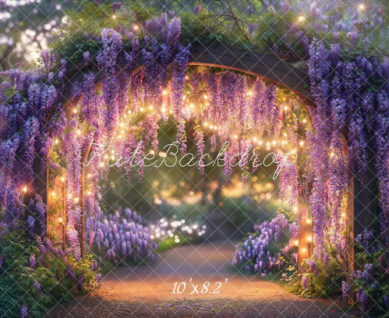 🔥50%OFF-Kate Frühling Fee Glyzinie Bogen Bogen Lichterr Hintergrund - Kate Backdrop.de