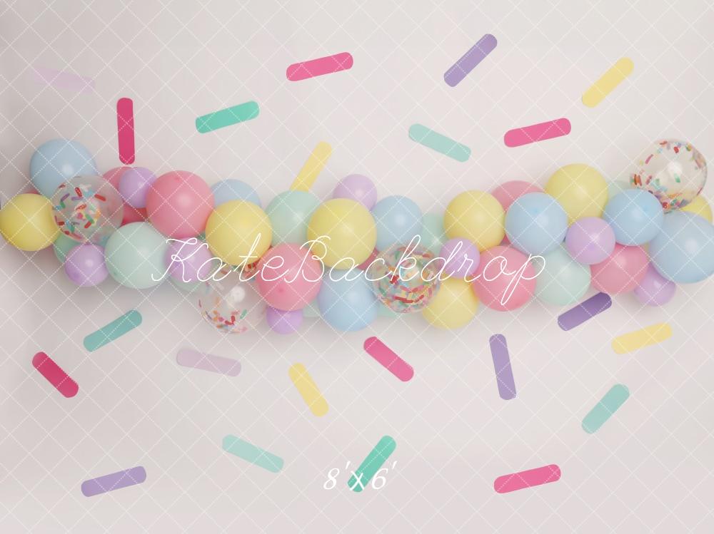 Kate Geburtstag Pastell Streusel Luftballon Hintergrund von Melissa King - Kate Backdrop.de