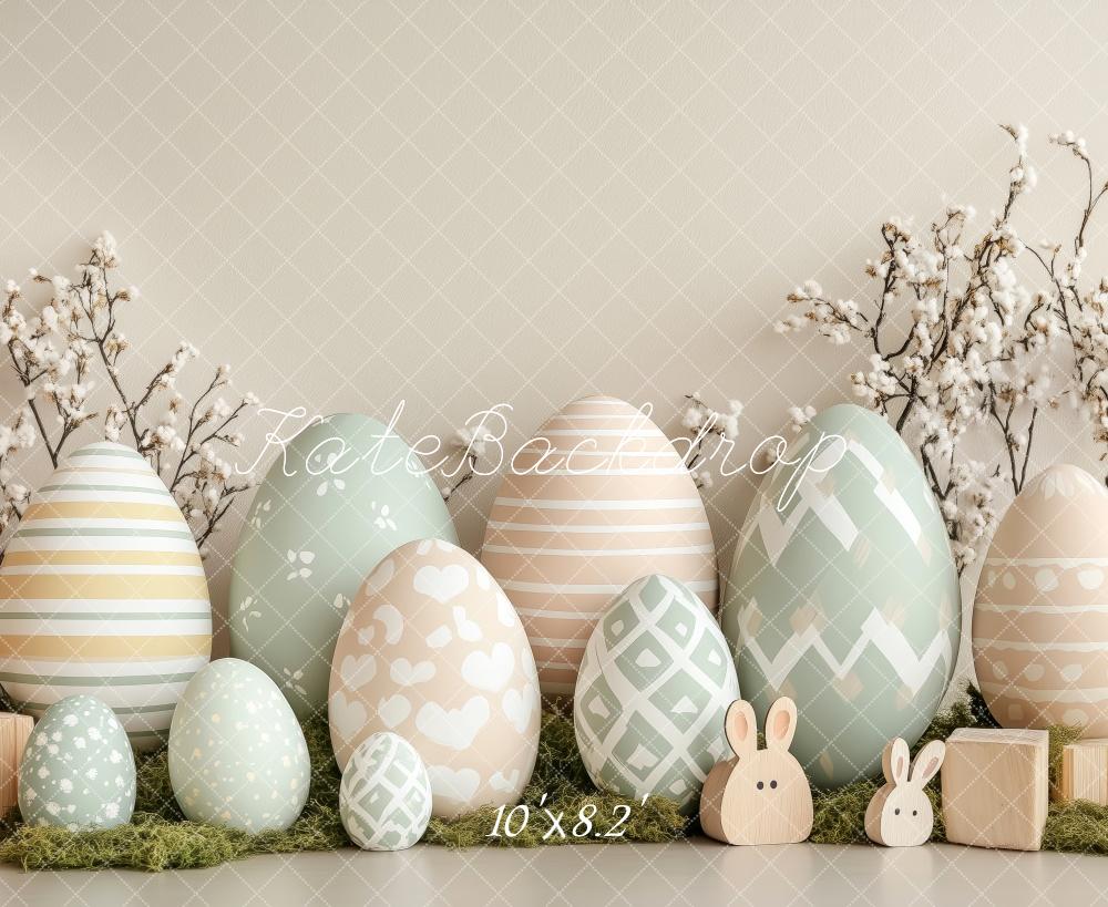 Kate Ostern Pastell-Eier Hase Hintergrund Entworfen von Patty Robert - Kate Backdrop.de