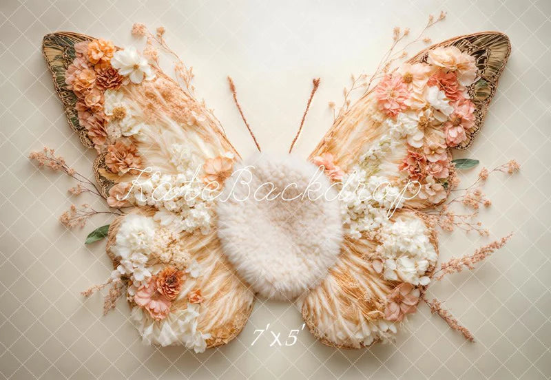 🔥50%OFF-Kate Frühling Blumen Schmetterlingsflügel Boden Hintergrund - Kate Backdrop.de