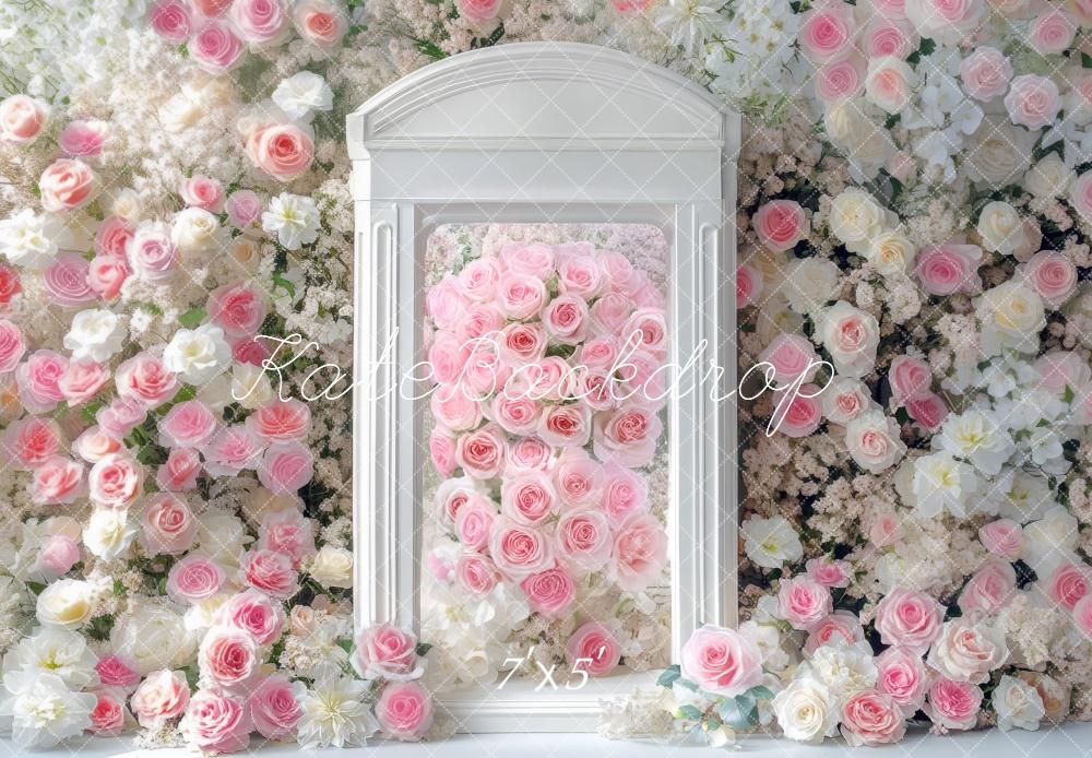 Kate Frühlingsblumenbogen Rosa Rose Hintergrund Entworfen von Mini MakeBelieve - Kate Backdrop.de