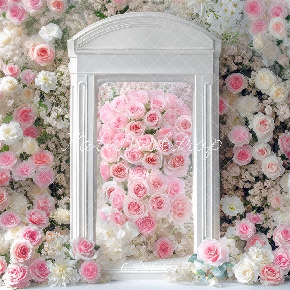 Kate Frühlingsblumenbogen Rosa Rose Hintergrund Entworfen von Mini MakeBelieve - Kate Backdrop.de
