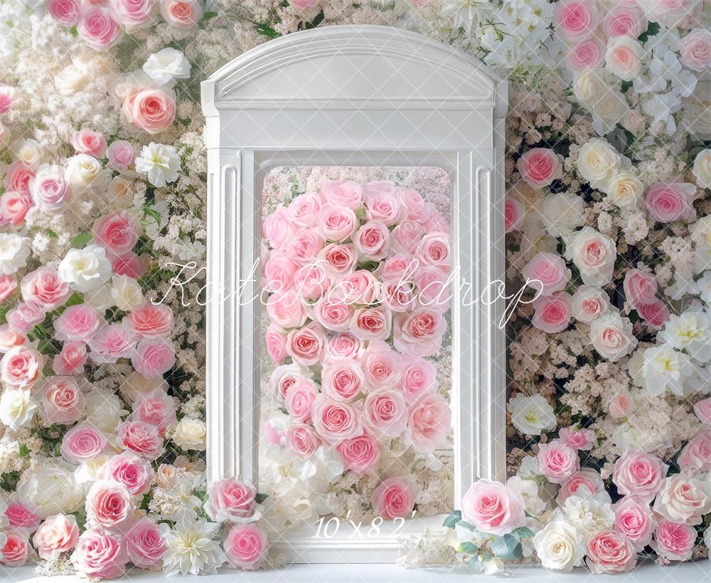 Kate Frühlingsblumenbogen Rosa Rose Hintergrund Entworfen von Mini MakeBelieve - Kate Backdrop.de