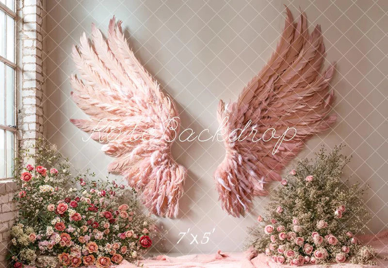 🔥50%OFF-Kate Rosa Engelsflügel Blumen Hintergrund - Kate Backdrop.de