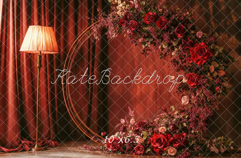 Kate Muttertag Blumenbogen Rot Blumen Hintergrund entworfen von Emetselch - Kate Backdrop.de