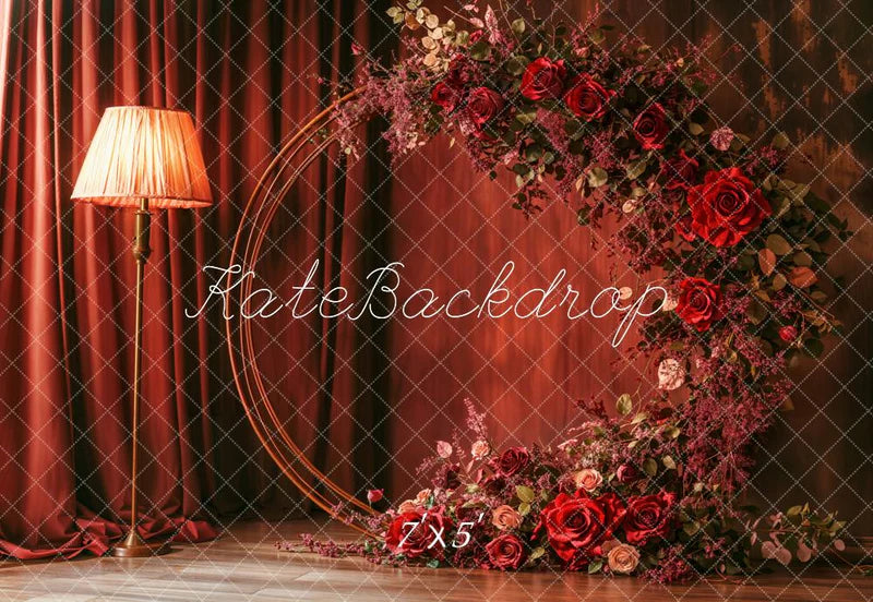 Kate Muttertag Blumenbogen Rot Blumen Hintergrund entworfen von Emetselch - Kate Backdrop.de