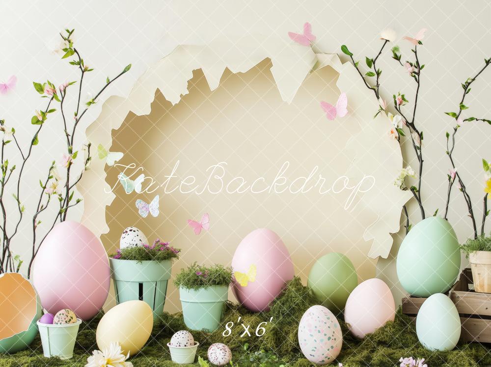Kate Oster-Eier Schmetterling Blumen Hintergrund von Patty Roberts