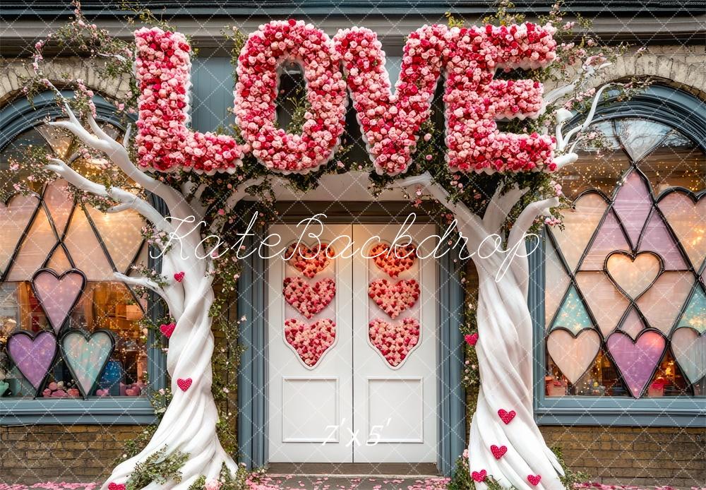 Kate Valentinstag Liebe Blumenbogen hintergrund Entworfen von Mini MakeBelieve - Kate Backdrop.de