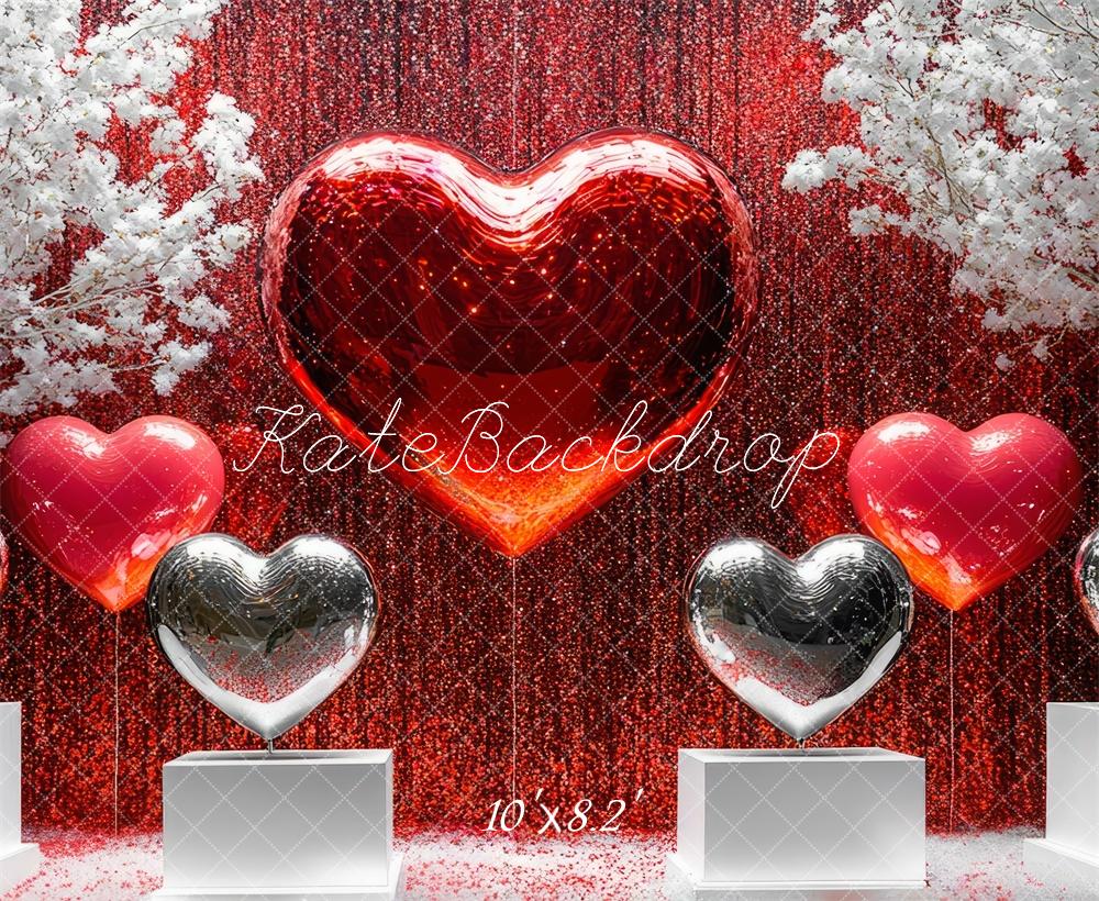 Kate Valentinstag Herz Glitzer hintergrund Entworfen von Mini MakeBelieve - Kate Backdrop.de