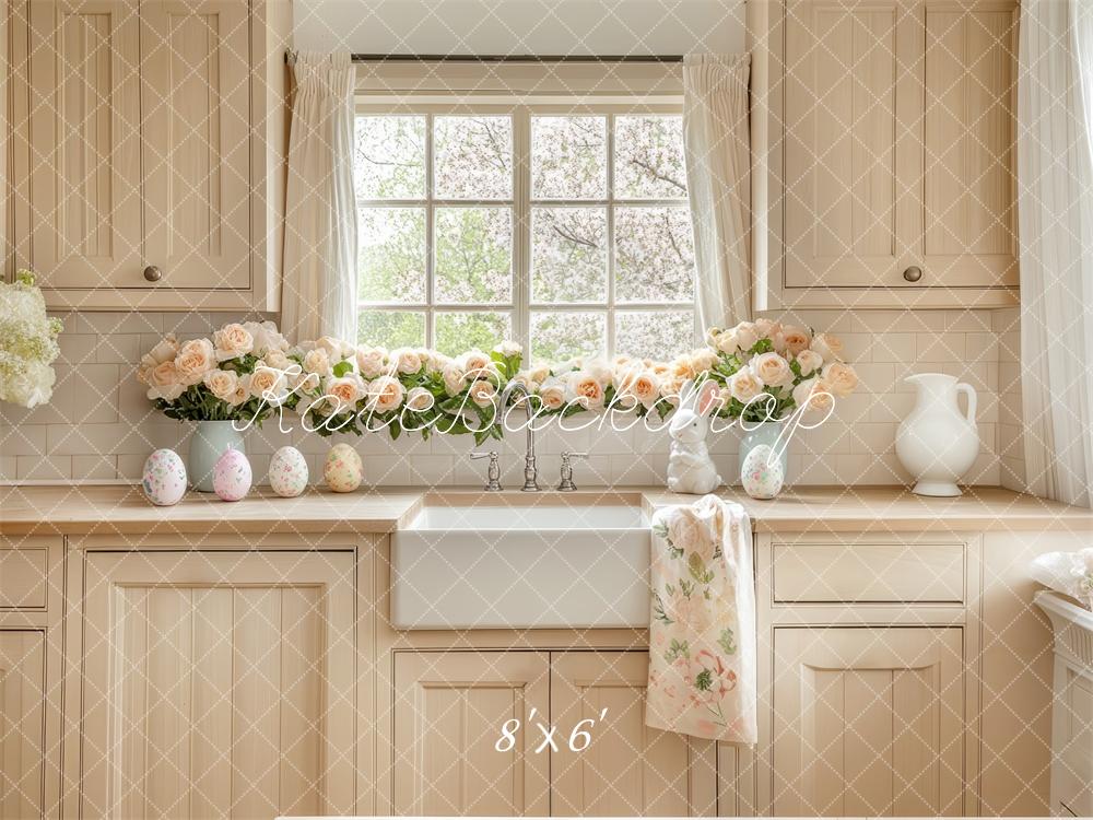 🔥50%OFF-Kate Ostern Küchenschränke Blumenfenster hintergrund - Kate Backdrop.de