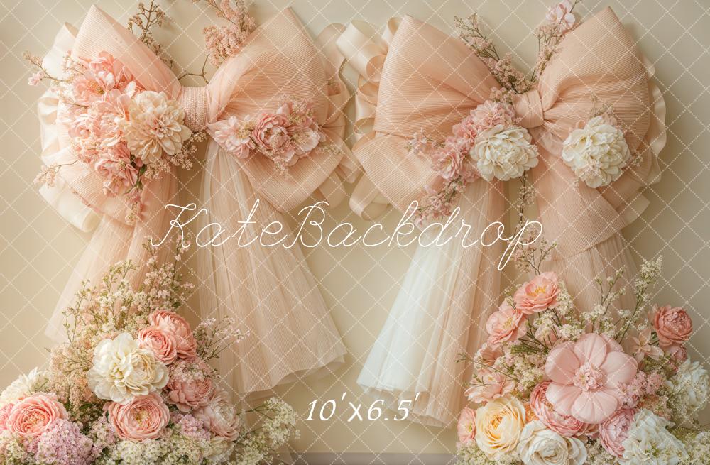 Kate Hochzeit Pfirsich Blumen Schleife Hintergrund entworfen von Emetselch