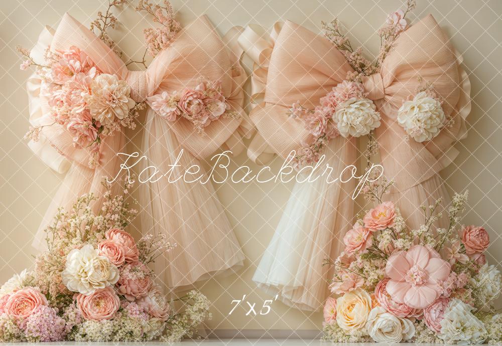 Kate Hochzeit Pfirsich Blumen Schleife Hintergrund entworfen von Emetselch